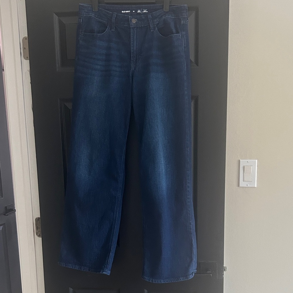 Old Navy Women's Wide Leg Jeans - Dark Blue